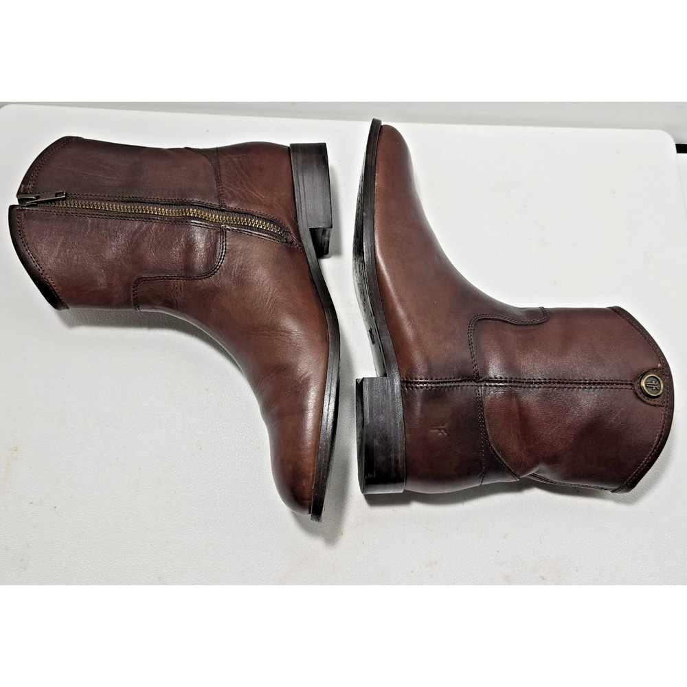 Women's Frye Melissa Button Short 2 Boots Brown Size 8B - Picture 4 of 12